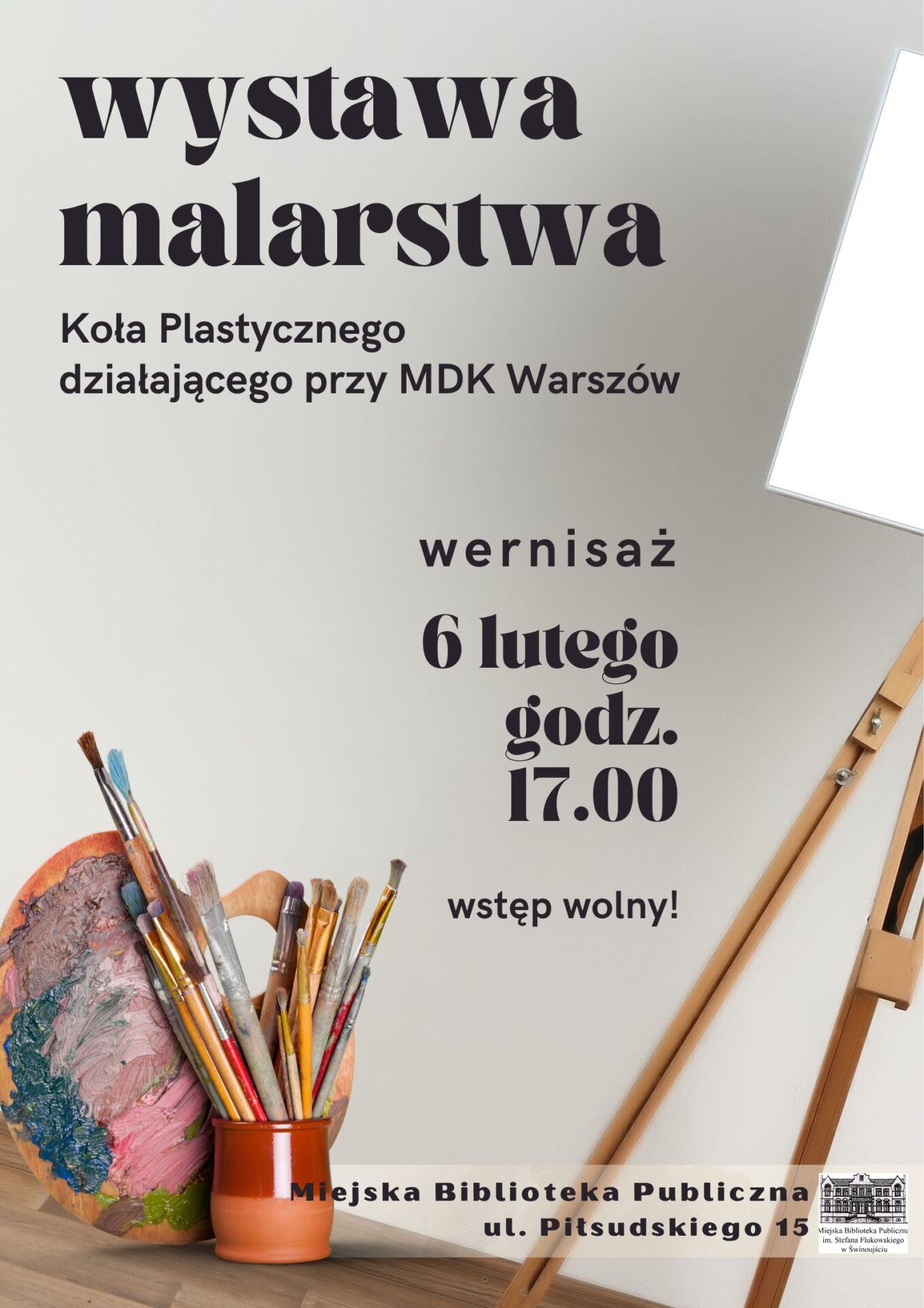 Wernisaż wystawy malarstwa Koła Plastycznego działającego przy MDK Warszów