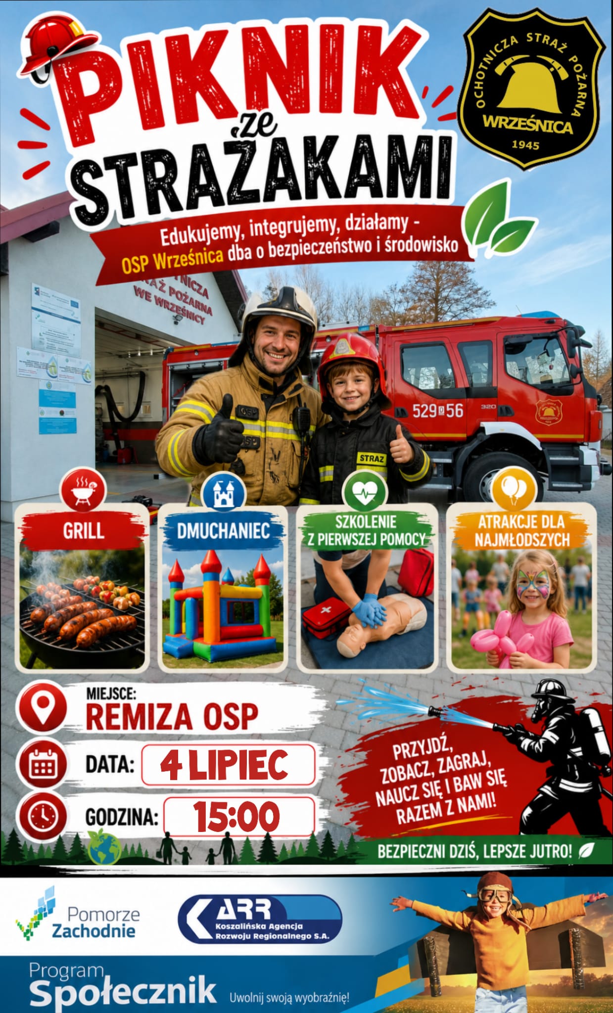 Piknik integracyjny Edukujemy integrujemy I działamy – OSP Wrześnica dba o bezpieczeństwo i środowisko