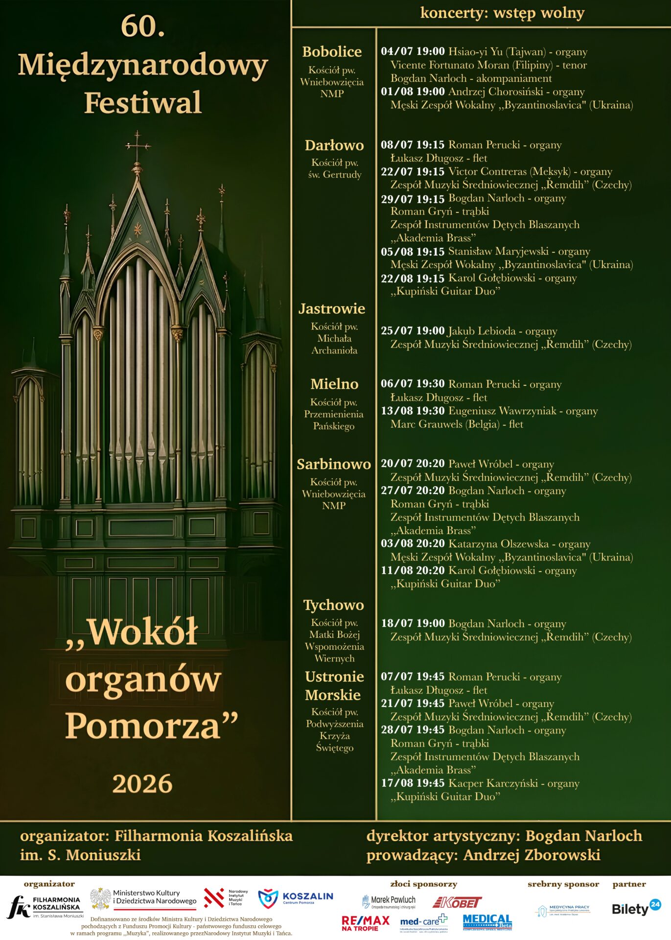I Koncert Organowy w ramach 60. Międzynarodowego Festiwalu „Wokół Organów Pomorza”.