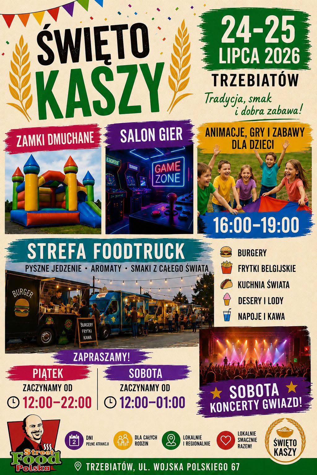 Strefa foodtruck – Impreza towarzysząca Trzebiatowskie Święto Kaszy