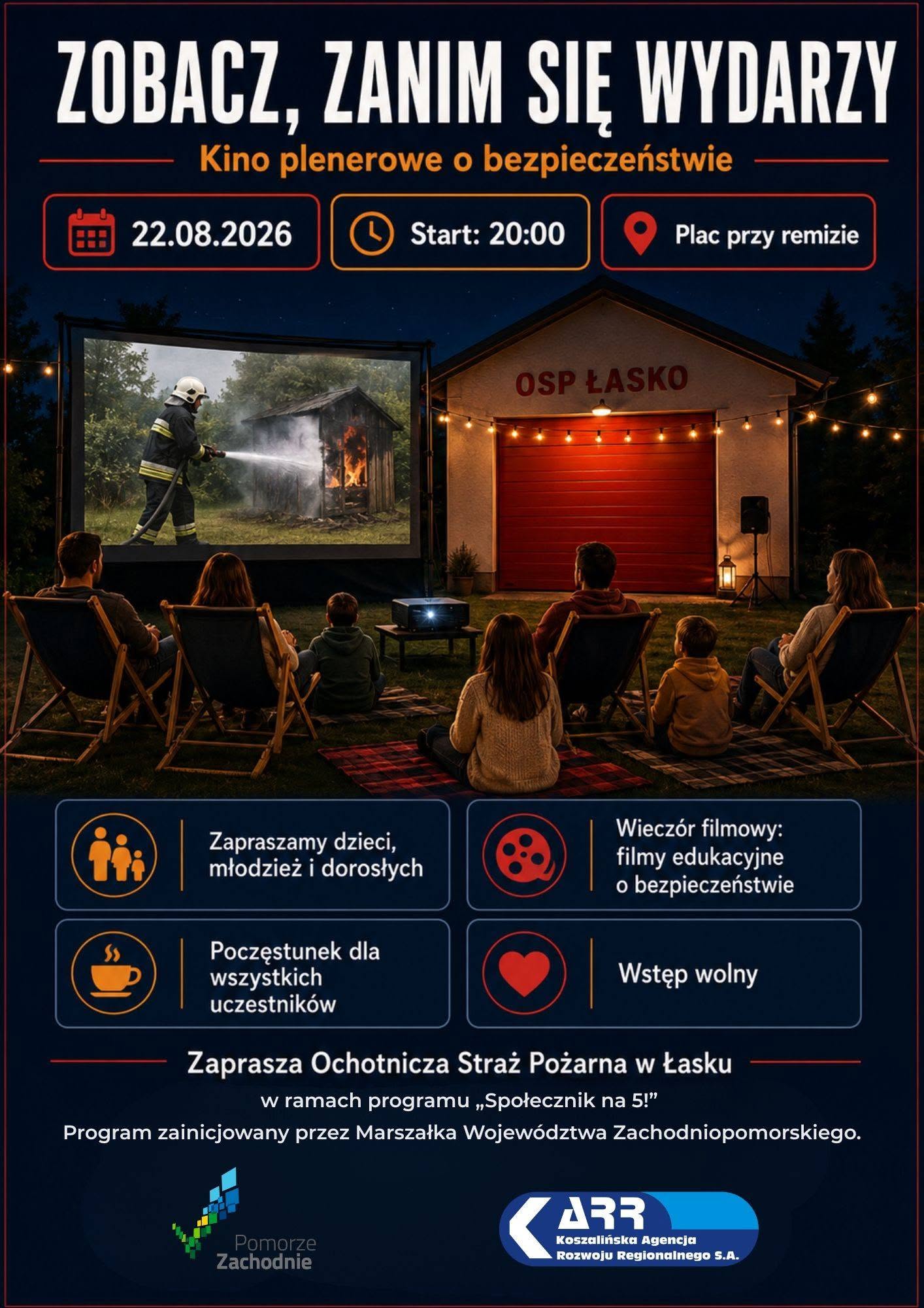 ZOBACZ, ZANIM SIĘ WYDARZY.  Kino plenerowe o bezpieczeństwie.
