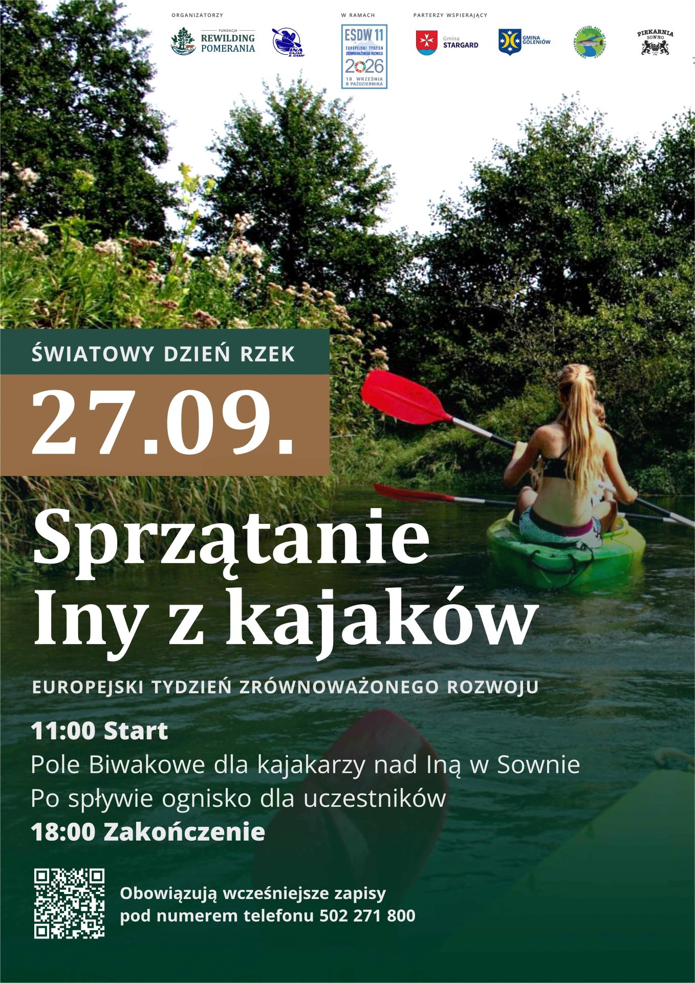 Światowy Dzień Rzek – Sprzątanie Iny z kajaków