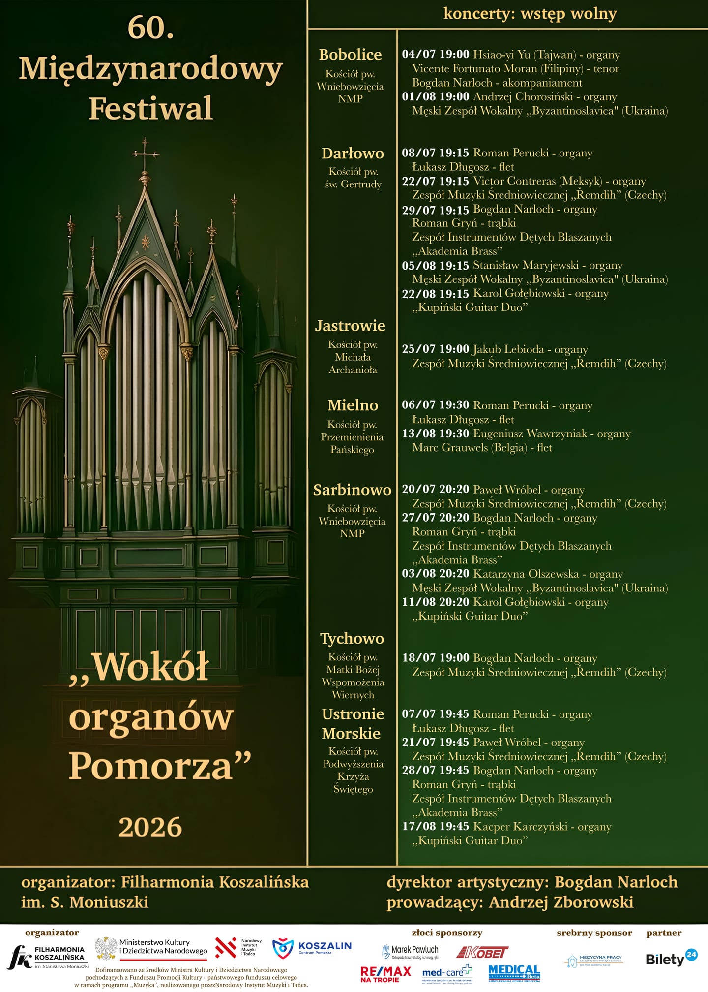 I Koncert Organowy w ramach 60. Międzynarodowego Festiwalu „Wokół Organów Pomorza”.