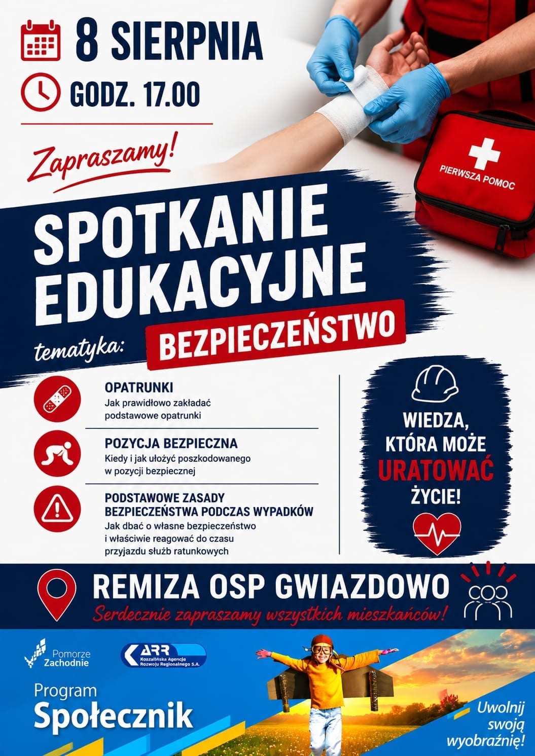 Spotkanie edukacyjne prowadzone przez OSP Gwiazdowo tematyka bezpieczeństwo