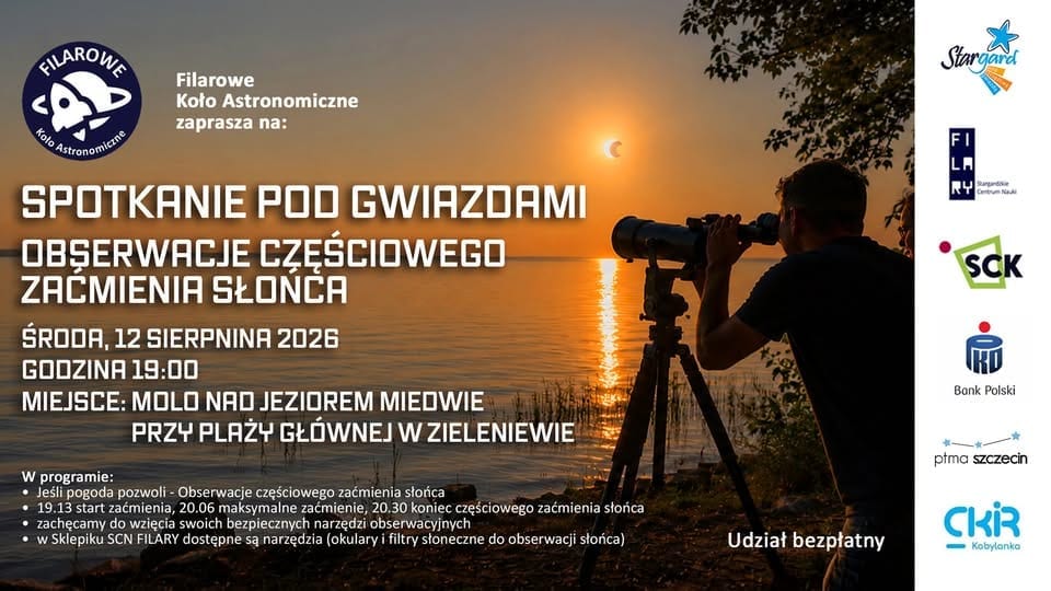 Filarowe Koło Astronomiczne SPOTKANIE POD GWIAZDAMI Obserwacje częściowego zaćmienia Słońca