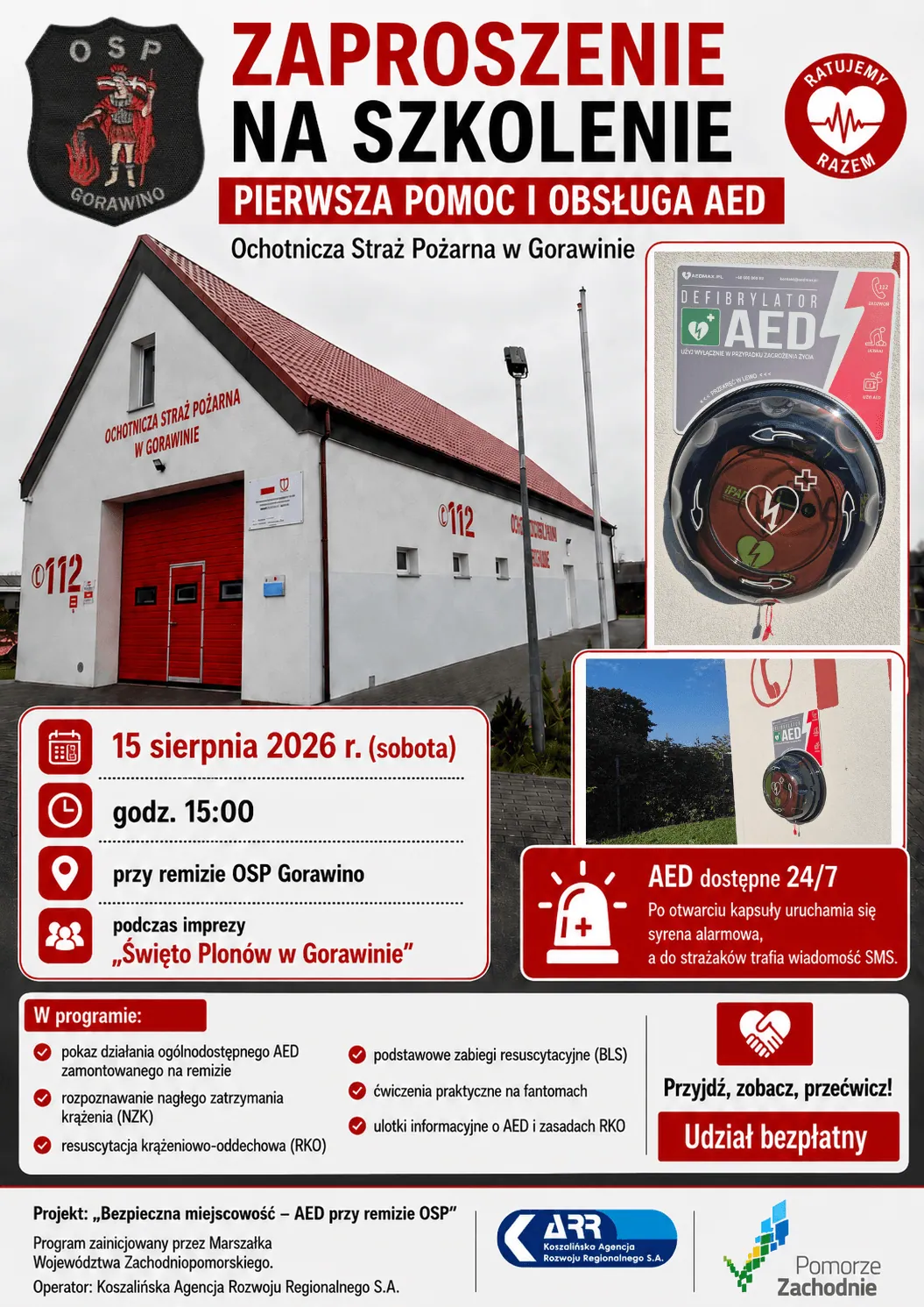 „Praktyczne szkolenie z zakresu udzielania pierwszej pomocy oraz obsługi automatycznego defibrylatora zewnętrznego AED.”