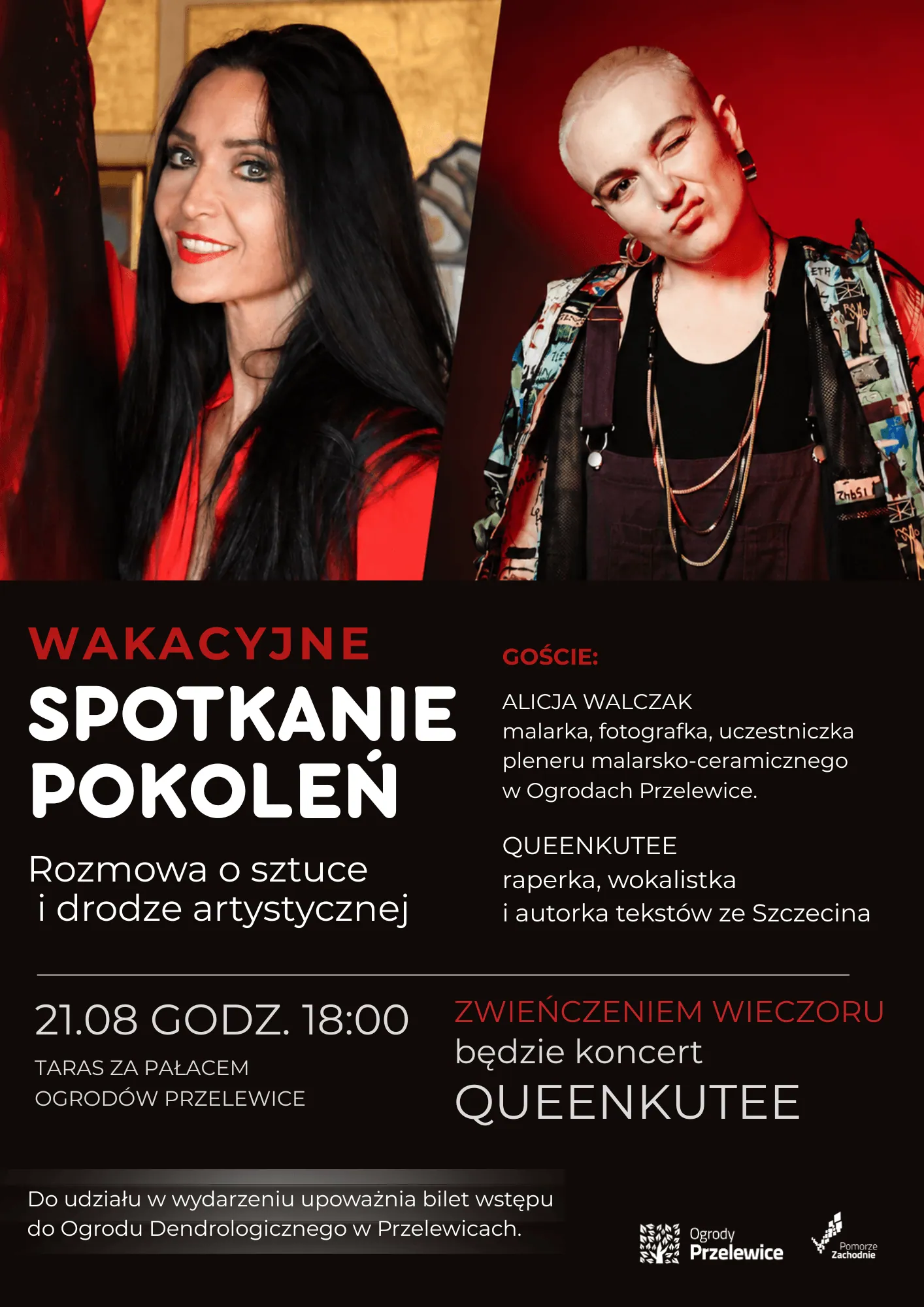 Wakacyjne Spotkanie Pokoleń w Ogrodach Przelewice Koncert QUEENKUTEE