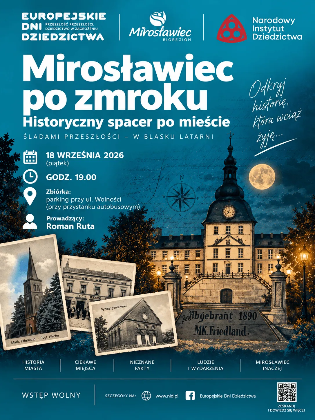 Mirosławiec po zmroku – historyczny spacer po mieście
