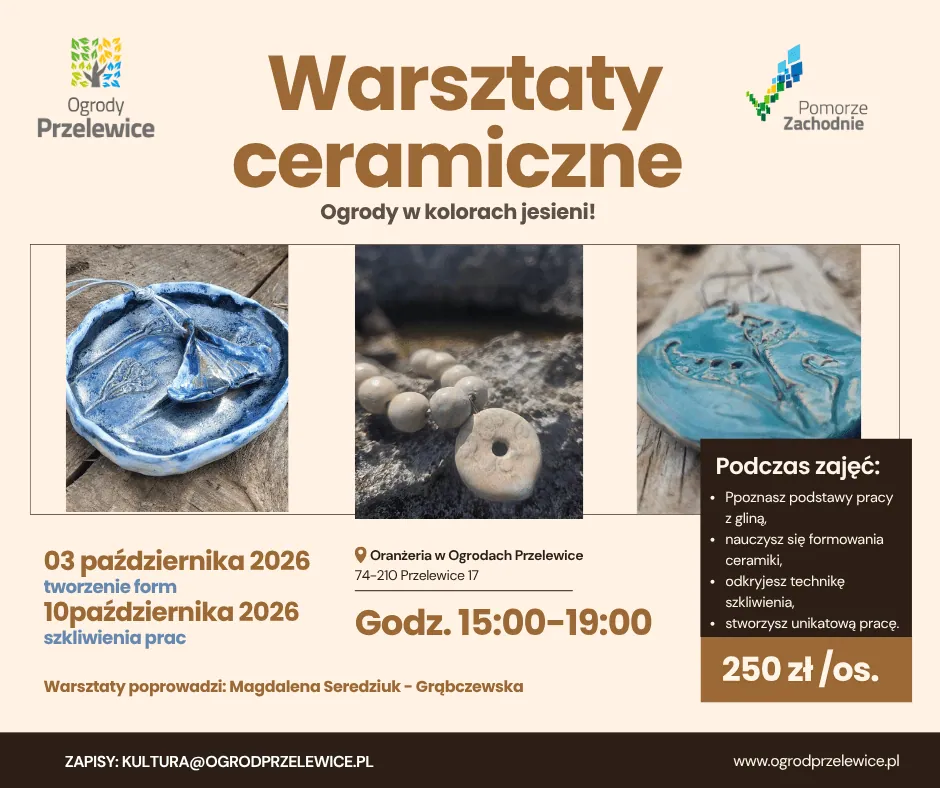Jesień w Ogrodach Przelewice - zapraszamy na warsztaty ceramiczne!